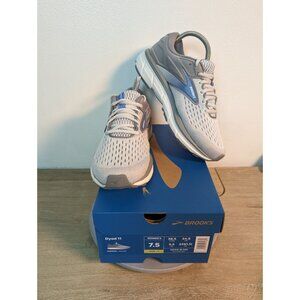 Brooks Dyad 11 Running Shoes US Women Grey/White/Blue Sz 7.5 Wide D Cushion